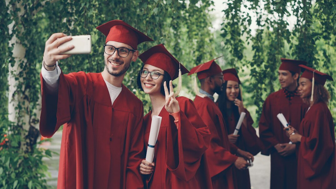 happy students celebrating